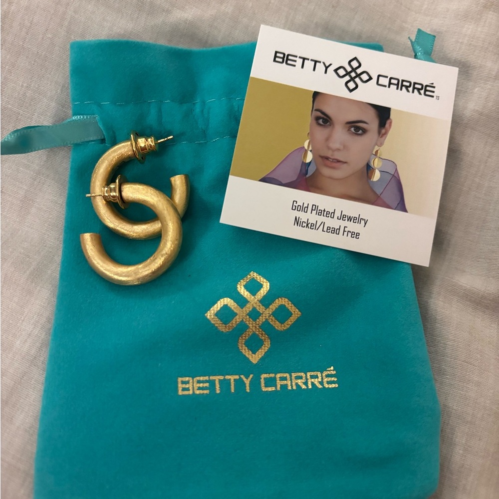 Bsrushed mat gold super high quality  Hoop Earrings